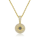 TOPGRILLZ Hip Hop Compass Pendant Iced Out Cubic Zirconia Pendant With Tennis Chain Hip Hop Fashion Jewelry Gift For Men Women