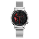 Reloj para hombre, llanta de rueda de coche, esfera de cubo, reloj de pulsera para hombre, relojes impermeables negros de malla de acero inoxidable, reloj Masculino