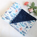 2 layers Dotty Cartoon Animals Coral Fleece Thermal Baby Blanket,Kids Rug for all Seasons , Newborn Traveling Stroller Blanket