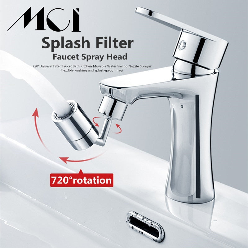 720 Degree Universal Splash Filter Faucet Spray Head Wash Basin Tap Extender Adapter Kitchen Tap Nozzle Flexible Faucets Sprayer