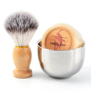 Juego de afeitado para hombre, brocha de pelo de tejón sintético, Mini taza, tazón, taza, regalo de jabón de afeitar