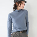 SuyaDream mujer suéteres de lana sólida 100% lana cuello alto jerseys lisos 2021 Otoño Invierno camisas de fondo prendas de punto