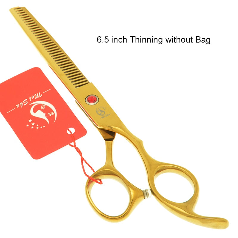 7.0 Inch Big Professional Hairdressing Cutting Scissors 6.5 Inch Thinning Shears Salon Barbers JP440C Blue Hair Tesouras A0132A