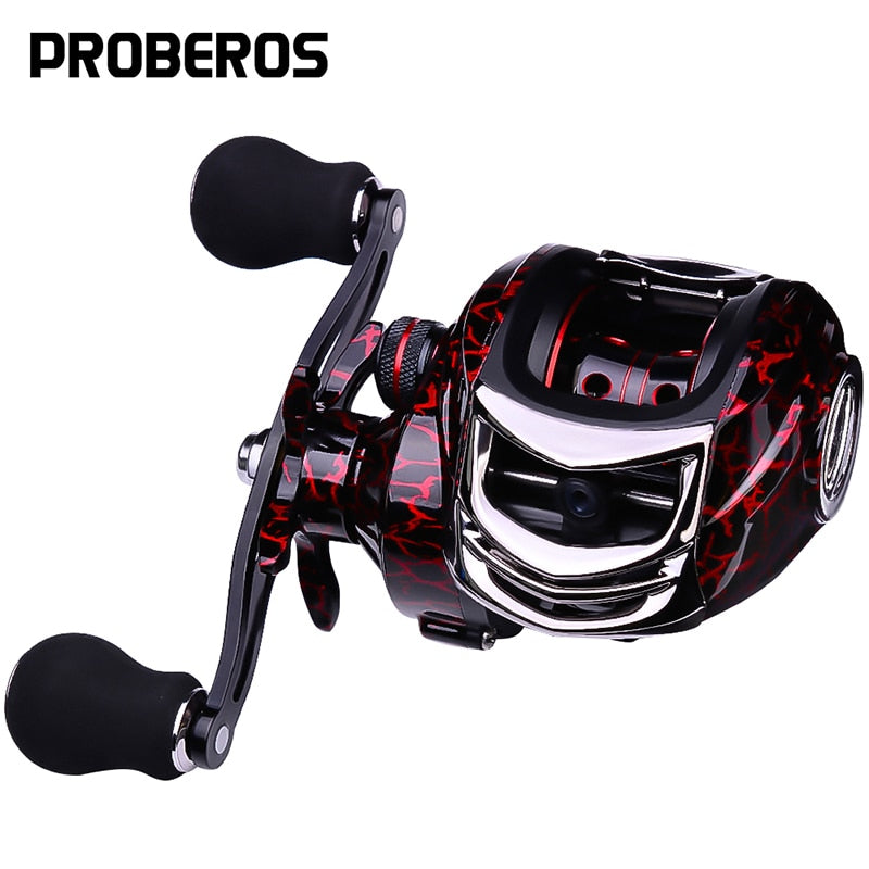 Carrete de pesca PROBEROS Baitcast, carcasa de carbono, ligero, máximo arrastre, 7-10KG, carrete de fundición, rueda de fundición, aparejos de pesca