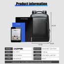 BOPAI Echtes Leder Rucksack Laptop Herren Business Casual Wasserdichter Rucksack Herren Computer Rucksack Schwarz Backpacking