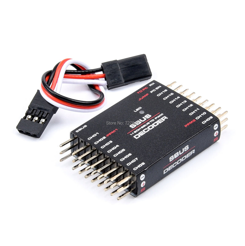 SBUS zu PWM PPM Decoder 16CH unterstützt die PC-Einstellungen für Frsky X8R RXSR Receiver Remote Control Radio