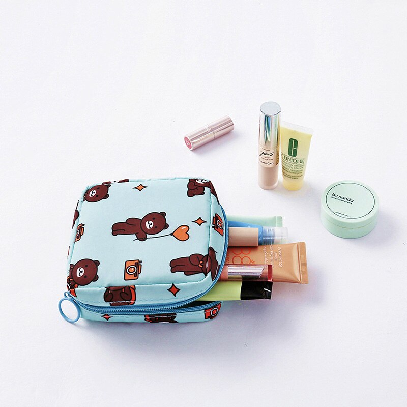Small Cosmetic Bag Girl Lipstick Bag Women Make Up Organizer Bag Beautician Makeup Pouch Sanitary Pads Bags Toiletry Beauty Case