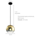 Modern minimalist pendant lights restaurant creative bedroom bedside bar gradient golden glass ball pendant light