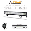Auxtings 12 '' 22 '' 20 pulgadas 12V 24V todoterreno barra de luz led Spot Flood Combo 20 '' 126W luz de trabajo led para Jeep Car 4WD Truck SUV ATV