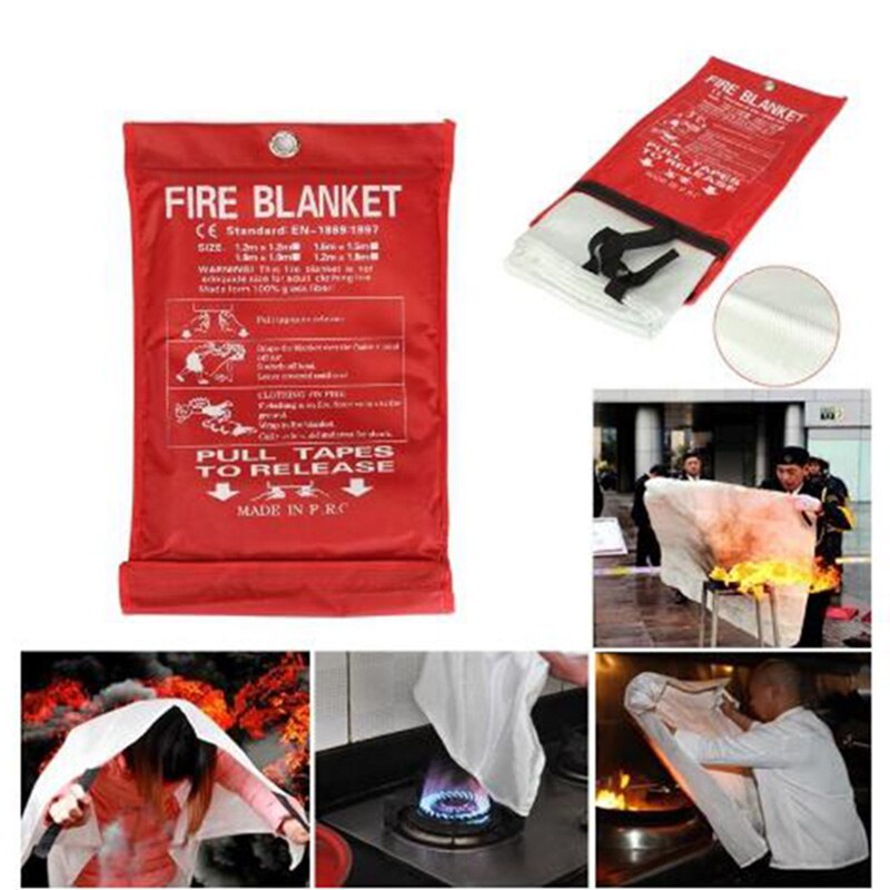 ZK40 Dropshipping 1M x 1M Sealed Fire Blanket Home Safety Fighting Fire Extinguishers Tent Boat Emergency Survival Safety Cover