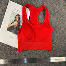 Traje de Yoga sin costuras para mujer, conjunto deportivo de entrenamiento de alta elasticidad, Sujetador deportivo acolchado, mallas deportivas de cintura alta para gimnasio