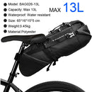 Bolsa de bicicleta NEWBOLER impermeable 13L bolsa de sillín de bicicleta de gran capacidad ciclismo bolsa trasera plegable MTB Road Trunk Bikepacking