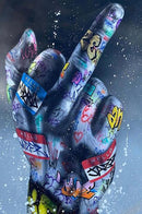 Middle Finger Gesture Street Art Posters and Prints Graffiti Art Paintings on the Wall Art Canvas Pictures Home Wall Decoration