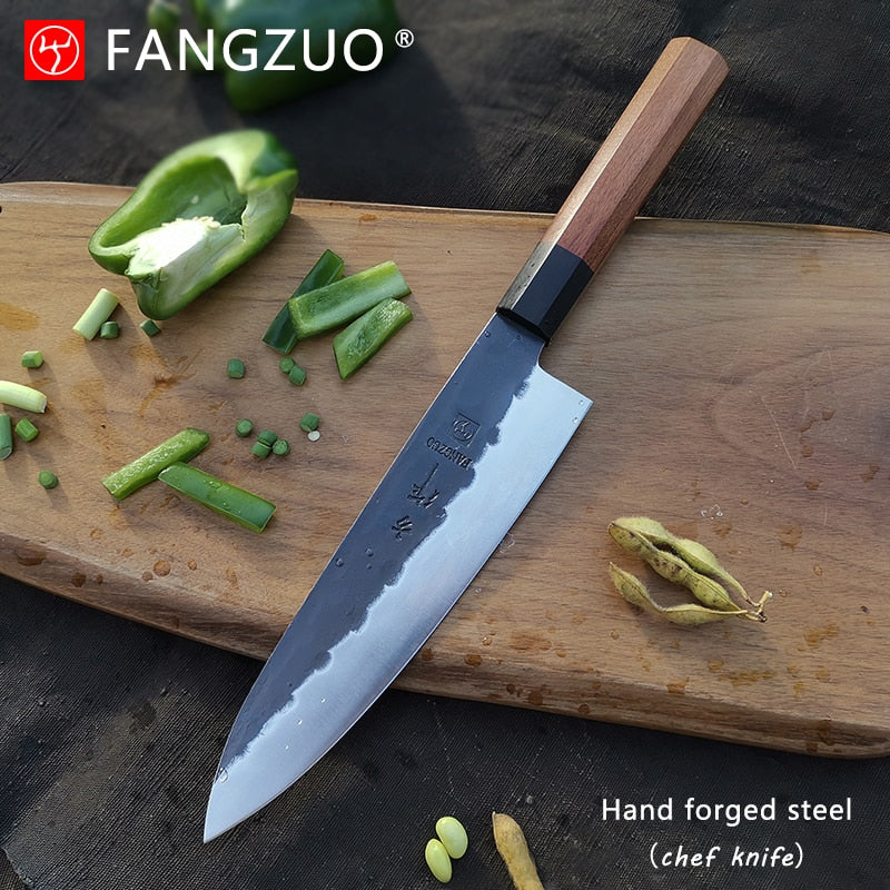 FANGZUO  japanese kitchen knives Forged high carbon stainless steelchef knife Sharp Santoku Cleaver Slicing Utility Knives tool