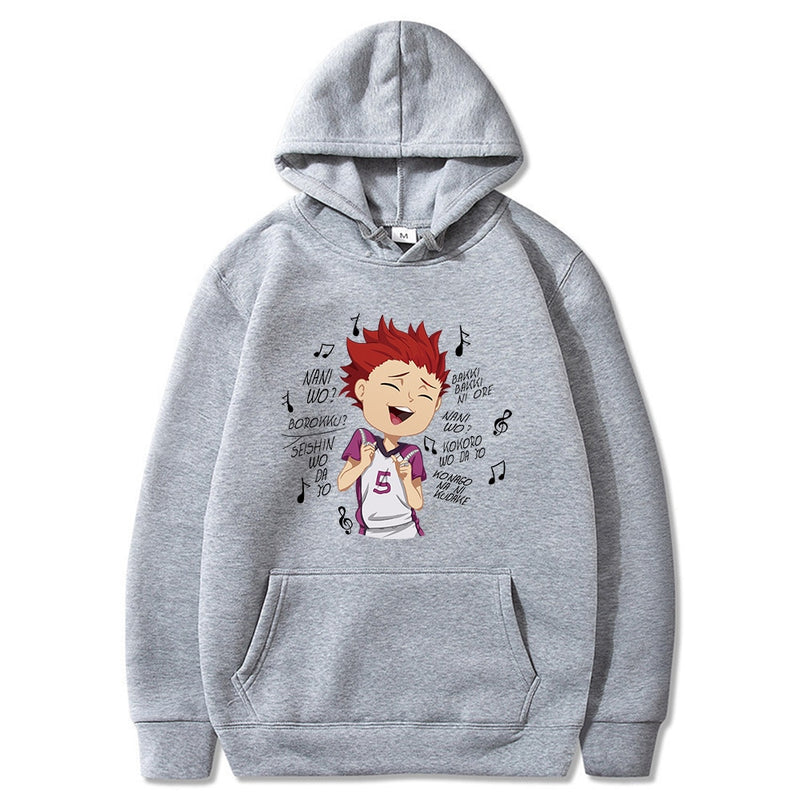 Funny Haikyuu Satori Tendou Hoodie Men Anime Manga Volleyball Long Sleeved Streetswear Hoodie