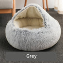 Cama para gatos HOOPET, nido redondo para gatos, cueva para cachorros, cama larga de felpa para mascotas, cama cálida para gatos, cojín para gatos 2 en 1, sofá para dormir