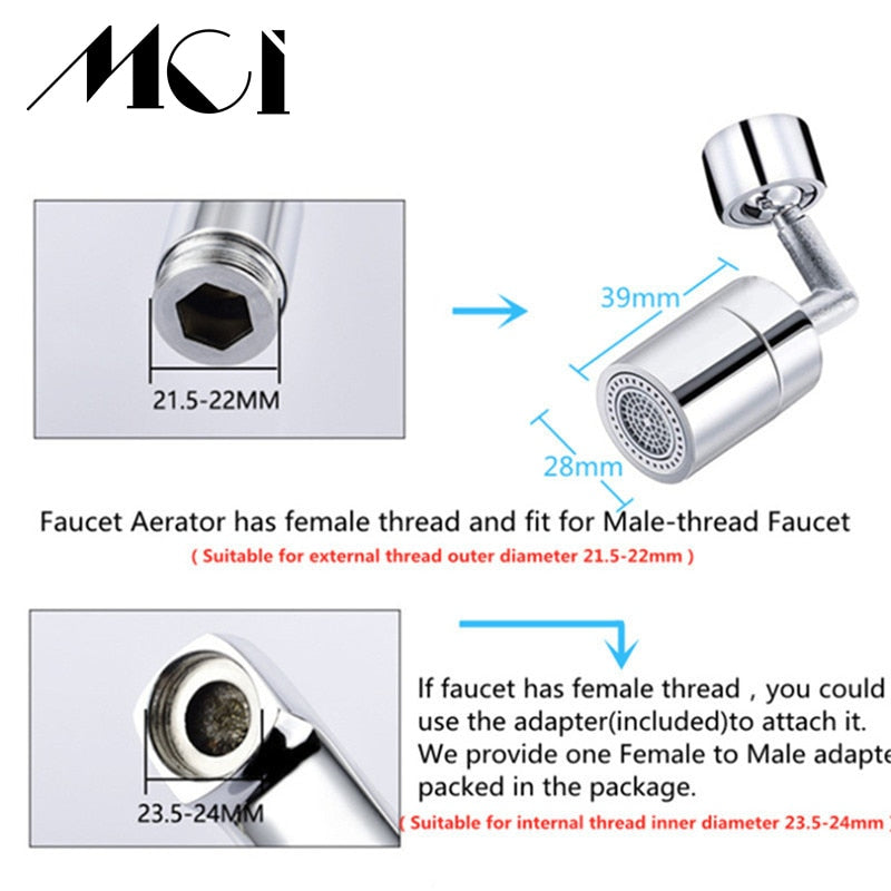 720 Degree Universal Splash Filter Faucet Spray Head Wash Basin Tap Extender Adapter Kitchen Tap Nozzle Flexible Faucets Sprayer