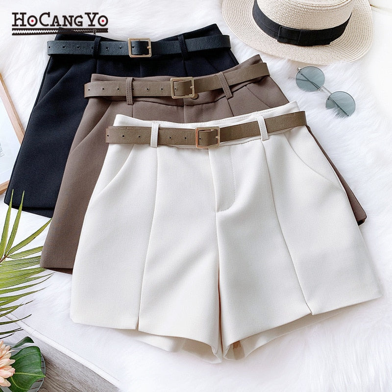 Summer Women Fashion Shorts High Waist Black White Short Trousers Women Casual Wide Leg Shorts Hrarjuku Spring Bottoms Femme