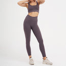 2 piezas de Fitness sin costuras para mujer, traje de Yoga, ropa de realce para gimnasio, conjunto deportivo de entrenamiento, Sujetador deportivo acolchado, mallas de cintura alta, ropa deportiva