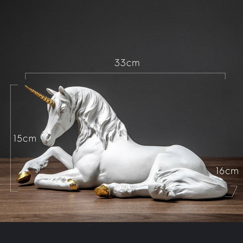 VILEAD, estatua de caballo de unicornio blanco de resina nórdica, figuritas de animales, decoración moderna para el hogar y la Oficina, decoración de jardín de hadas para sala de estar