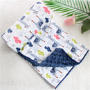 2 layers Dotty Cartoon Animals Coral Fleece Thermal Baby Blanket,Kids Rug for all Seasons , Newborn Traveling Stroller Blanket