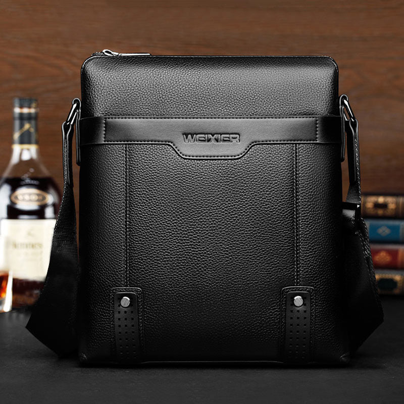 Pu leather men bag 2022 new simple fashion crossbody bag male zipper solid color business shoulder bag men small briefcase