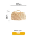 Rattan Basket Bread Basket White Rattan Storage Baskets Fruit Dust Proof Cover Pantry Organizer Kitchen Storage