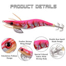 10pcs/box 12g-20g Squid fishing bait Wooden Shrimp jigging Fishing Lures hooks Artificial bait jig hook with double layer box