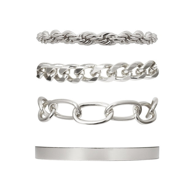 Salircon Vintage Lock Pendant Bracelet Bangles for Women Girls Kpop Charm Chain Couple Bracelets on Hand Punk Jewelry Gift 2021
