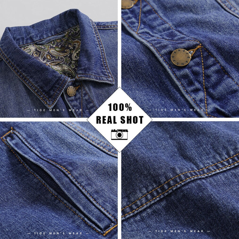 Talla grande 2022 hombres Kpop moda estilo Casual otoño primavera vaquero negro chaleco chaqueta hombre Denim azul algodón chalecos abrigos 5XL 6XL 7XL