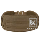 KRYDEX Tactical Padded Combat Waist Belt Multi Function MOLLE / PALS System Quick Release Buckle Military Belt Coyote Brown