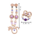 Juguetes para bebés Cuentas de silicona Mordedores Anillos de madera Pulsera hecha a mano Chupete Cadena Clips Dentición Cochecito Cochecito Campana Productos para bebés