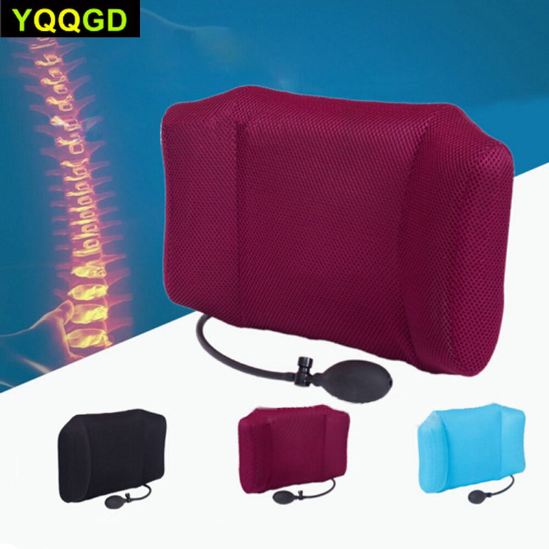 1 Uds. Cojín de soporte Lumbar inflable portátil para la parte inferior de la espalda, para silla de oficina y coche, alivio del dolor del nervio ciático