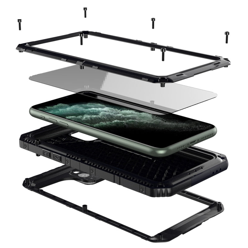 Luxus Metall Aluminium IP68 wasserdichte Handyhülle für iPhone SE 2 11 Pro Max XR X 6 6S 7 8 Plus XS Max Stoßfeste staubdichte Abdeckung