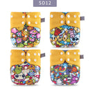 Elinfant Gray Mesh Cloth 4pcs Eco-friendly Diaper Washable Cloth Diaper Adjustable Baby Nappy Reusable pocket Diapers