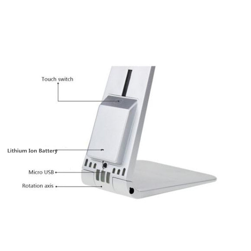 USB Rechargeable Folding Ultrathin Mac Style Desk Lamp Touch Dimming Table Night Light for Children Kids Reading Study