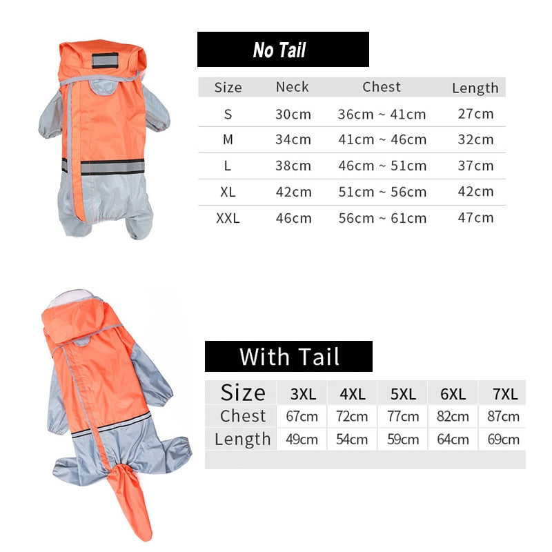 Hoopet Large Dog Raincoat Dog Clothes Transparent Raincoat Light Waterproof Coat Small Dog Raincoat