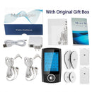 Rechargeable 16 Modes Electronic Pulse Massager EMS TENS Unit Muscle Stimulator Pain Relief Therapy with 12pcs Electrode Pads
