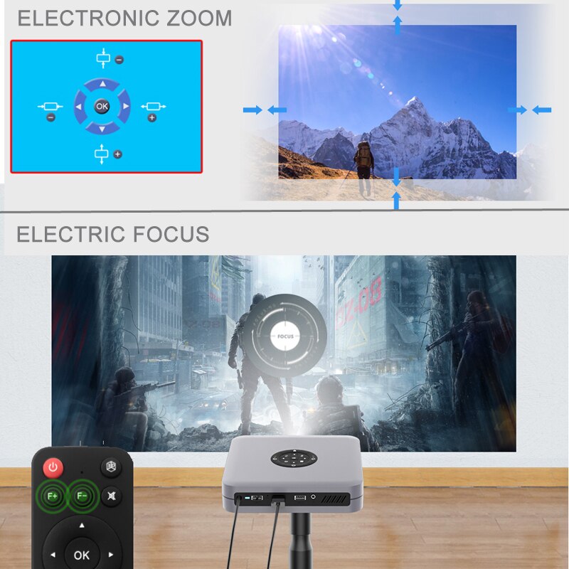 WZATCO D1 DLP 3D-Projektor 300-Zoll-Heimkino-Unterstützung Full HD 1920x1080P, 32GB Android 5G WIFI Video Beamer MINI-Projektor