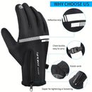 Guantes WEST BIKING para pantalla táctil de bicicleta, guantes térmicos de invierno a prueba de viento cálidos para dedos completos para ciclismo, guantes impermeables para bicicleta para hombre