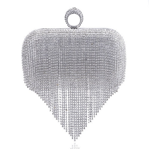 GLOIG Fashion Damen Quaste Abendtaschen Diamanten Perlen Clutch Hochzeit Geldbörse Schulter Party Laedes Case Geldbörse