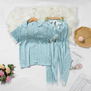 Lisacmvpnel Srping New Crown Print Mujer Pijamas Encaje Dulce Traje de manga corta Pijamas Verano Satén Gasa Tacto suave Ropa de dormir