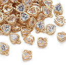 80-160pcs Cubic Zirconia Rhinestone Charms Pendants Drop Heart Crystal Charms for Jewelry DIY Earrings Necklace Bracelet Making