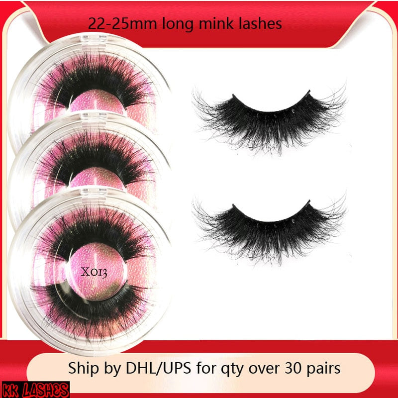 25 mm Mink Eyelashes Fake Lashes 5D False Eyelash Dramatic Eye lash Vendor Wholesale Makeup Maquiagem Custom Private Packaging