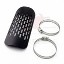 Schwarz / Chrom Motorrad Gebogene Auspuffrohr Hitzeschild Abdeckung Schutzfolie Universal für Honda Harley