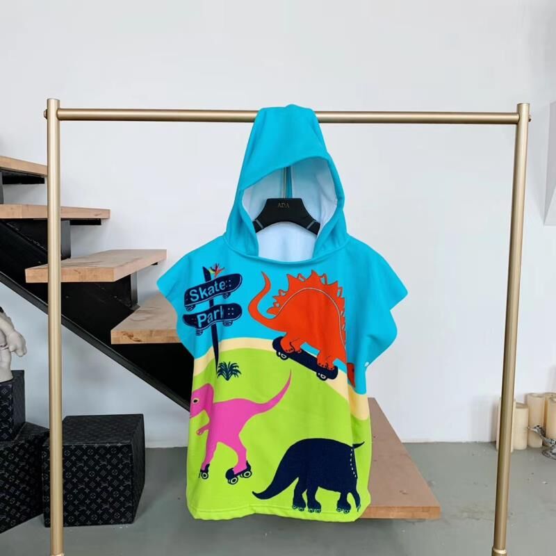 Towel Poncho for Children Gym Sports Hooded Unicorn Mermaid Bathrobe Kids Surf Pool Changing Robe Baby Girl Boy Swimming Towels