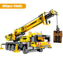 SEMBO City Engineering Bulldozer Crane Car Truck Excavator Roller Building Blocks Construction Bricks Toy for Children