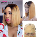 Bob Wig Lace Front Human Hair Wigs 1b/27 Honey Blonde Highlight Straight Wig Cheap Human Hair Wigs Pre Plucked 13x4 lace Wig