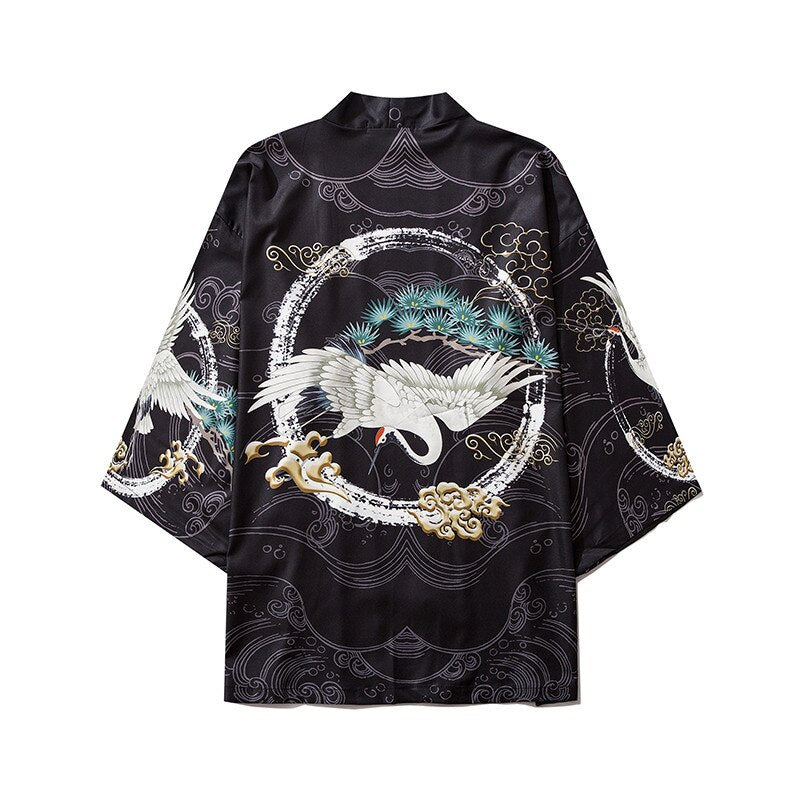 Primavera otoño japonés tradicional Haori Samurai Oriental Yukata ropa кимоно японский стиль ropa de calle diaria de alta calidad