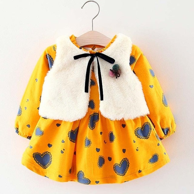 Humor Bear Otoño Invierno desgaste bebé niñas princesa vestido de terciopelo de manga larga vestidos de fiesta ropa de bebé ropa de bebé